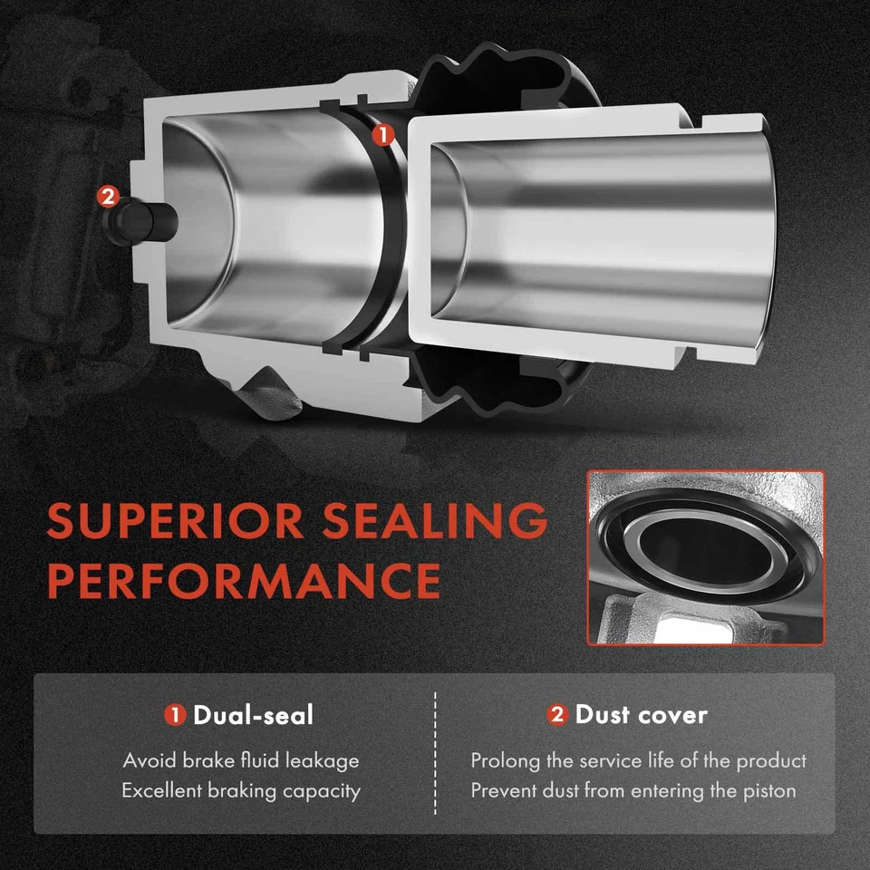 2x Front Left & Right Brake Caliper for Mercedes-Benz W124 190E 260E 300D 300E - Image 3 of 4