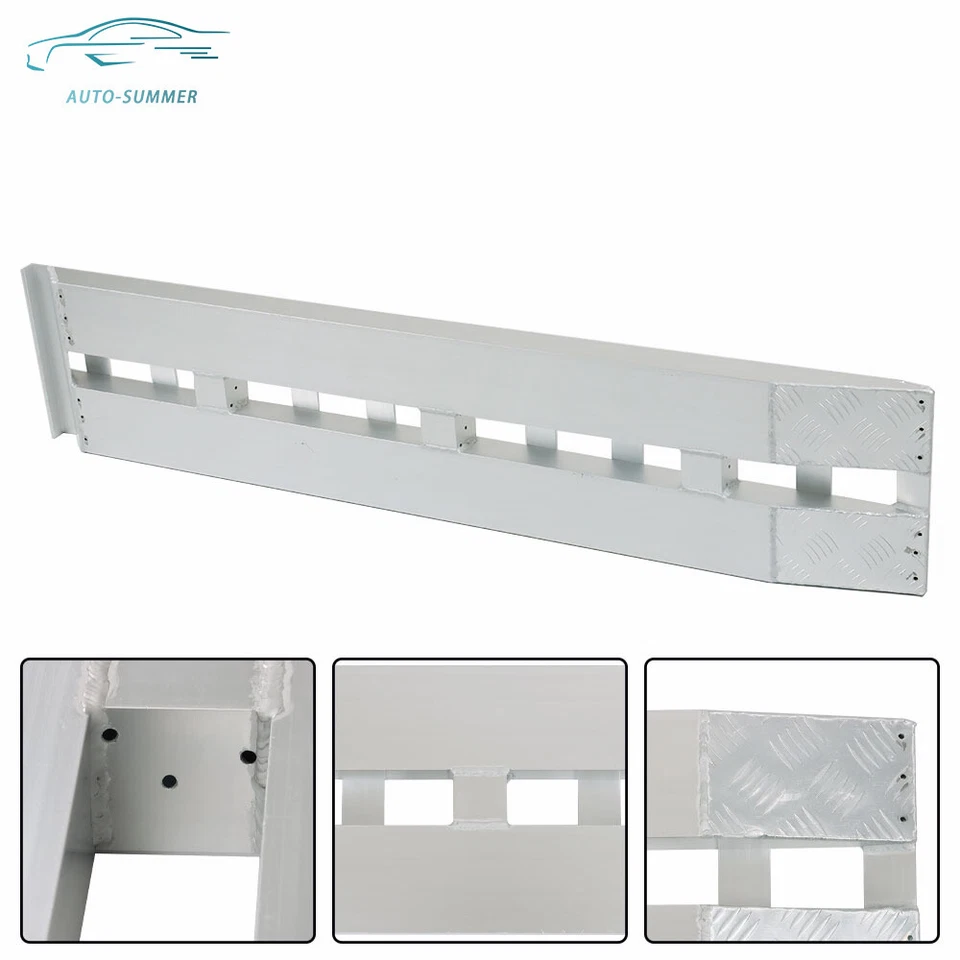 2pcs 60/72/80/84''Aluminum Ramps 6000Lb&6500Lbs Truck Car Trailer Ramps Hook end Foto 2 de 4