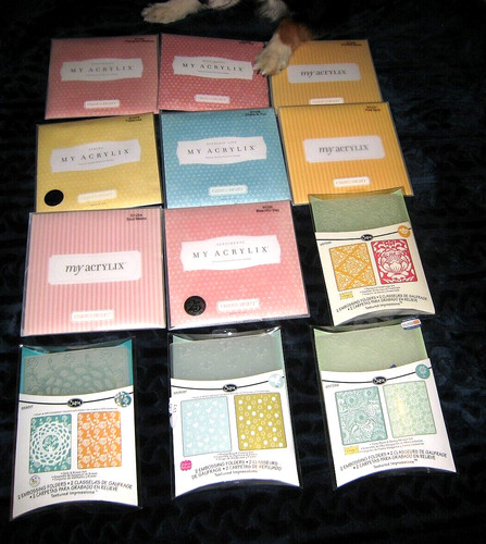 Close To My Heart MY ACRYLIX LOT OF 10 + Sizzix Embossing Folders LOT OF 4 -USED