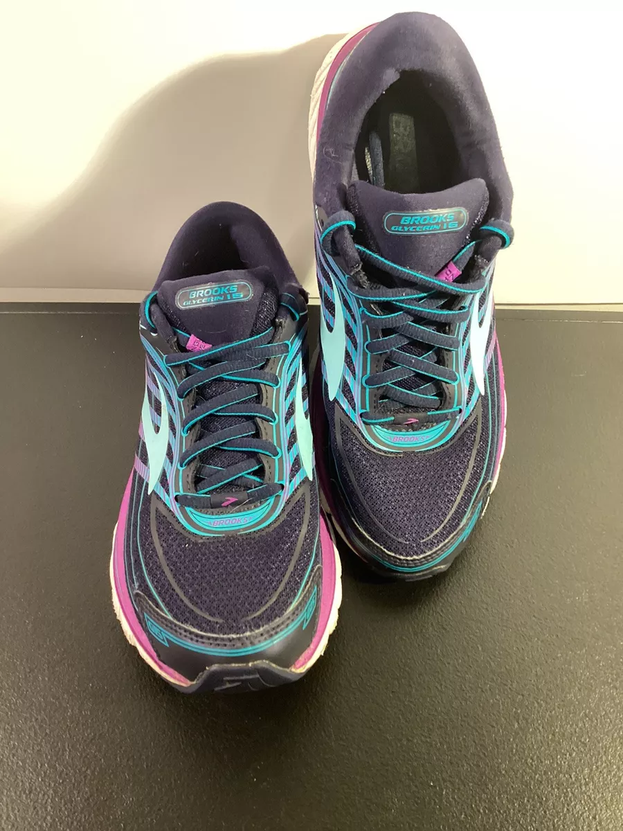 BROOKS Glycerin 15 Super DNA Running Shoes Womens Sz 8 Navy