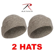 Rothco 5646 Oatmeal Ragg Wool Hat Military Winter Cap (2 HATS)
