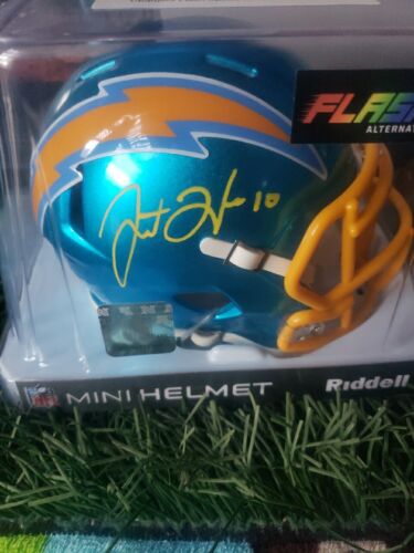 Justin Herbert Signed LA Chargers Flash Mini Helmet Autograph Fanatics BAS COA