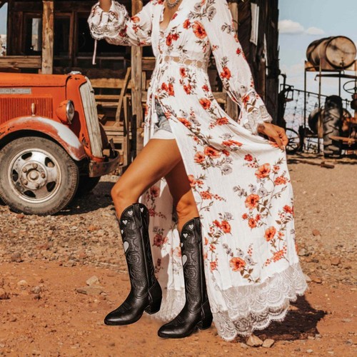 New Fashion Colorful Love Heart Colorful Ridding Boots for Women Cowgirl Boots - Picture 19 of 32