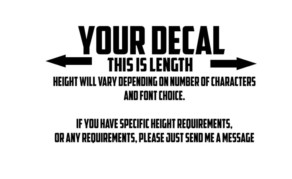 Custom Text Vinyl Lettering Sticker Decal Personalized -ANY TEXT - ANY NAME - [2 - Image 2 of 3