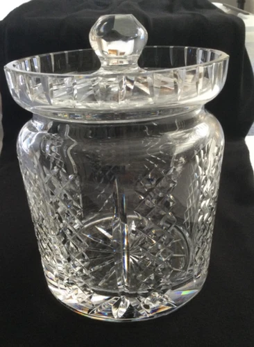Waterford Crystal "Hibernia" Biscuit Barrel With Lid Vintage 6 3/4" Tall