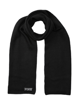 VICTORIAS SECRET PINK LOGO KNIT RIBBED WINTER SCARF SOFT 66