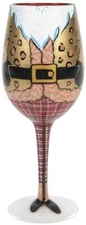 Enesco Lolita Handpainted Christmas Snazzy Santa Wine Glass 15 fl oz