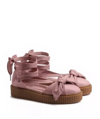 NWOB PUMA X FENTY BY RIHANNA WOMEN S US 7 PINK BOW CREEPER SANDAL (365794-01)