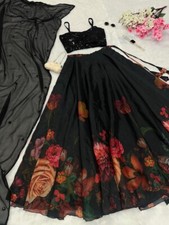 Floral Lehenga Ready made Lengha Choli Indian Wedding Party Wear Dress Pakistani