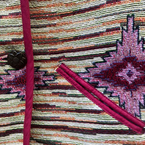 NWT AAstha Fashion Jacket Multicolored Southwest Tapestry Pockets Piping Small - Picture 5 of 7
