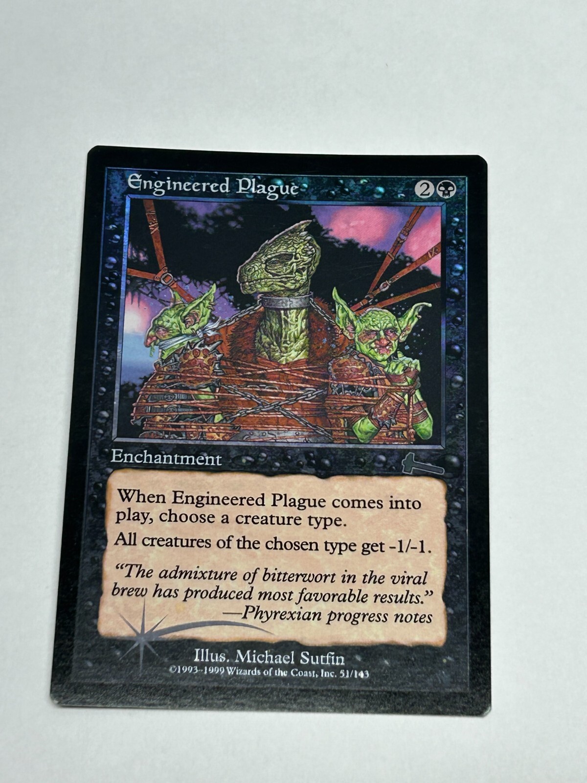Magic The Gathering MTG Urza's Legacy 1999 #51 Engineered Plague NM FOIL