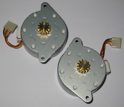 2 X NMB Stepper Motor with Brass Gear - 24V - PM55L-048 - Permanent Magnet Motor