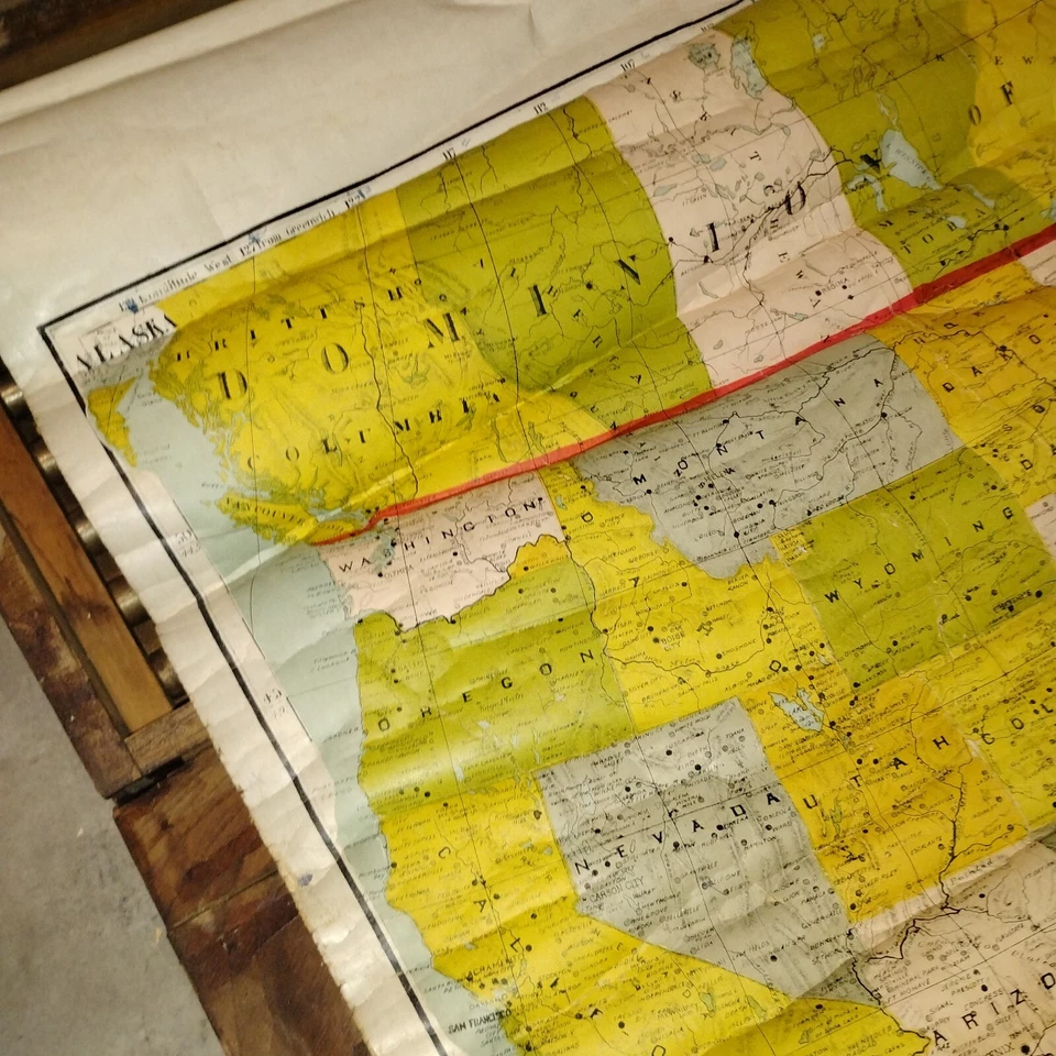 MAPAS - Mapas desplegables antiguos de casas escolares en estuche de roble, 8 mapas. Principios de 1900. Foto 4 de 4