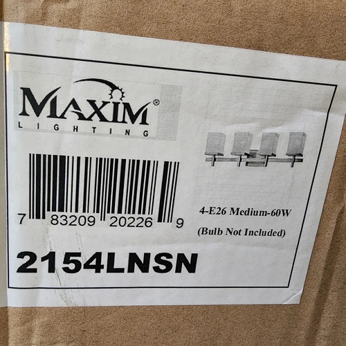 4-Light Maxim Lighting Tetra Modern Bathroom Vanity Lights Satin Nickel Fixtures - Picture 6 of 7