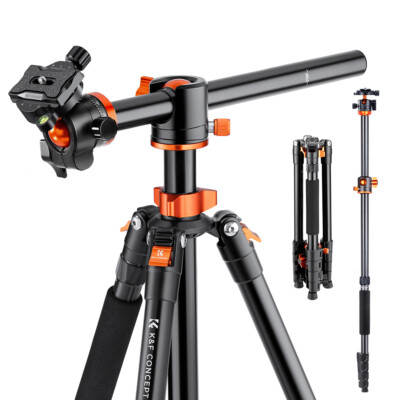 K&F CONCEPT 186cm Aluminium  Kamera Stativ mit 90 Grad Mittelsäulen T255A3(S211)