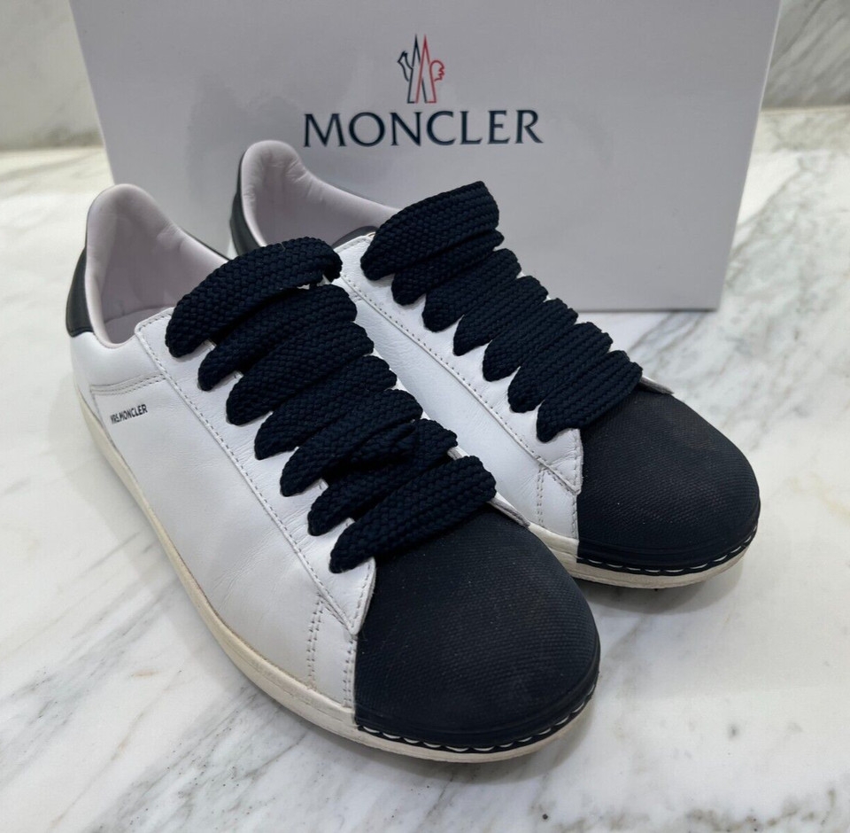 Moncler Angeline Navy Blue & White Womens Sneakers Trainers Shoes - Hardly Worn