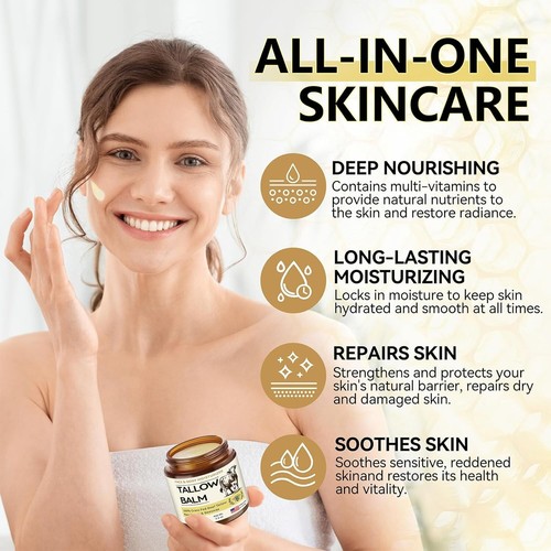 Veakoo Beef Tallow for Skin, Organic Whipped Tallow and Honey Balm, Grass Fed... - Picture 4 of 7
