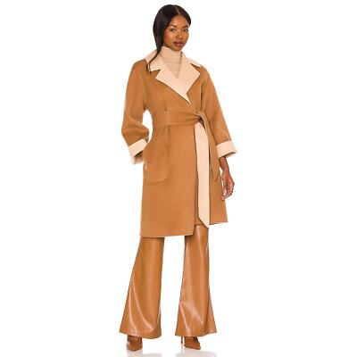 Alice and Olivia Tomiko Reversible Belted Coat Camel / Almond Size