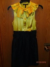 BCBG MAXAZRIA GOLD / BLACK COCKTAIL DRESS SZ 02