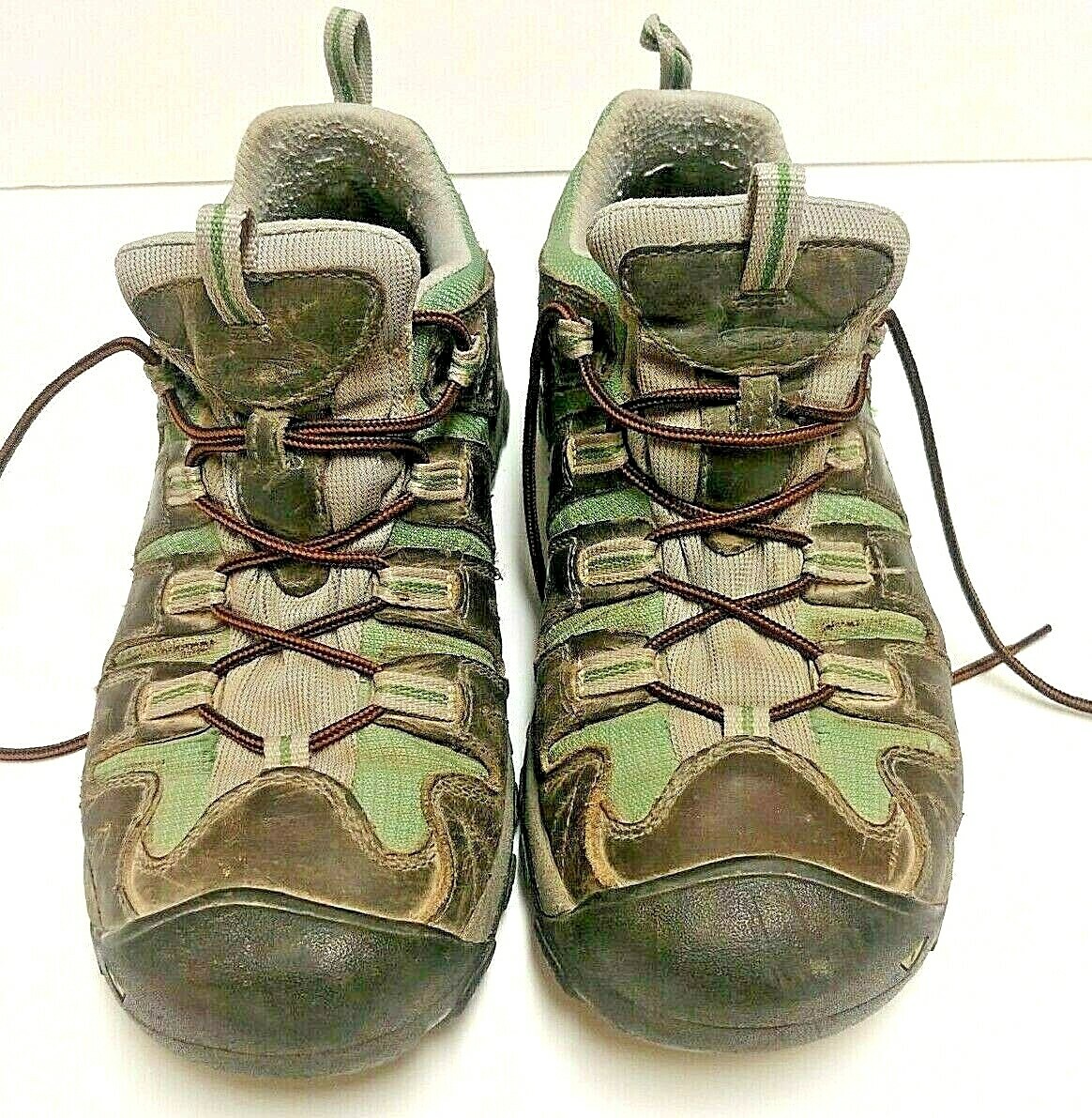 Scarpe da trekking donna Keen tomaia in pelle verde taglia 11