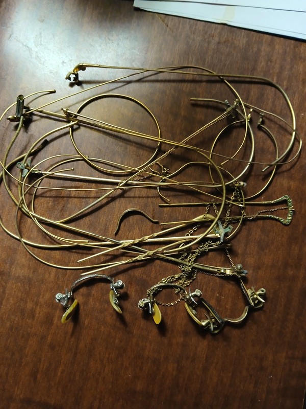 31 Gm 1/10 12 K Goldfield Eye Glasses Two Hair Pins Prince Nez Vintage