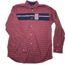 Vintage Tommy Hilfiger Collegiate Plaid Christmas Red Green Blue XL Button Y2K