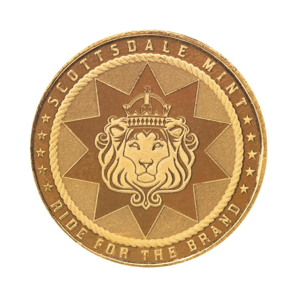 1/10 oz Gold Cowboy Rifleman w/ Buffalo Privy .9999 Gold Bullion Round #A701