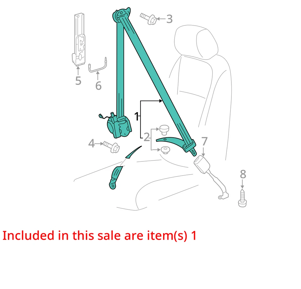 Cinturón de seguridad conductor delantero retractor compatible con 11-18 JETTA 10310976 Foto 4 de 4