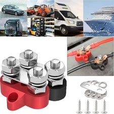  1/4" M8 12-48V Bus Bar Terminal Block Power Stud Battery Junction Post