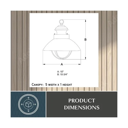 1-Light Black Coastal Barn Dome Pendant, Outdoor, Clear Glass - Picture 7 of 9