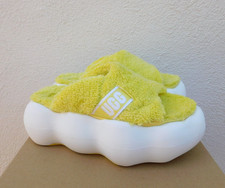UGG YELLOW TERRY SUGARCLOUD 3" PLATFORM SLIPPER SLIDE SANDALS, US 11/ EUR 42 NIB