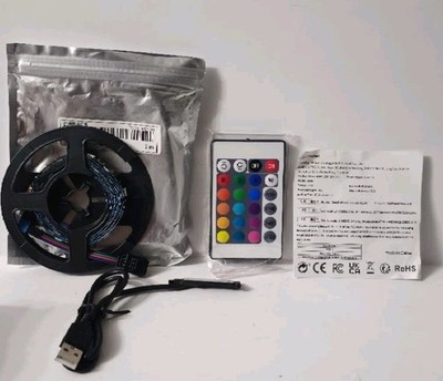 New 6ft. LED Lights Strip w/ USB Cable and Remote Multi Colors Flash Strobe Fade
