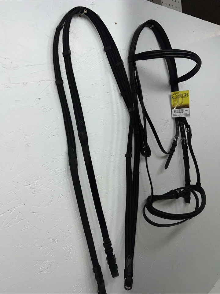New Camelot Black Leather Oversize Dressage Bridle #160507 BB-44 - Image 2 of 4