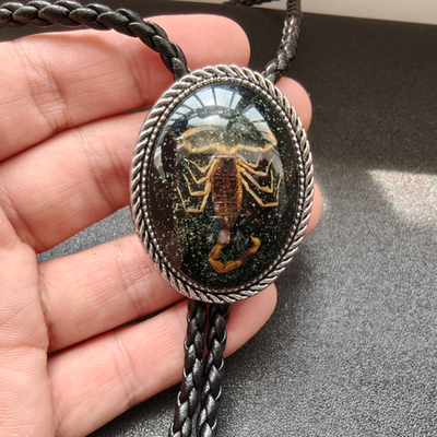 #ad #ad Black Scorpion Bolo Tie Faux Leather Western Gothic Wedding Necklace Necktie $19.97