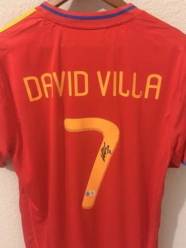 Adidas Spain David Villa #7 Autographed Soccer Jersey Beckett Authenticated