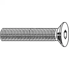 3/8"-24 Socket Head Cap Screw, Flat, Zinc Plated Steel, 1-1/4 In Length, 50 Pk,