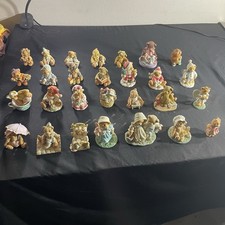 28 Teddy Bear Resin Figurine Set Multicolor Miniatures Animal Theme Small Lot