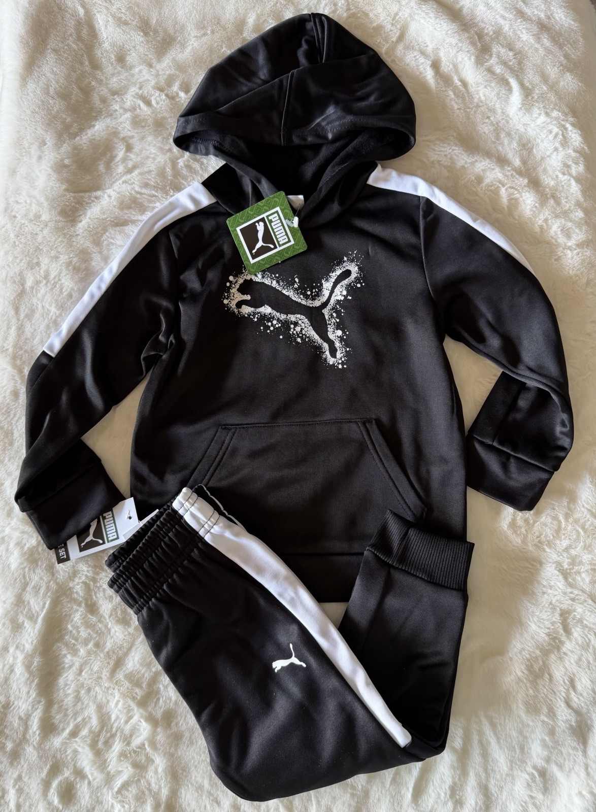 PUMA ATHLETICWEAR Toddler Boy's Fleece Hoodie &  Joggers Outfit, 2-Piece Set thumbnail 9