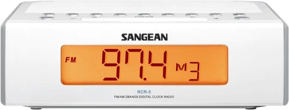Compact AM/FM Clock Radio, White - Image 3 of 4
