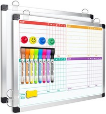 Magnetic Dry Erase Chore Chart Whiteboard, Double Sided, 16 x 12.6 in