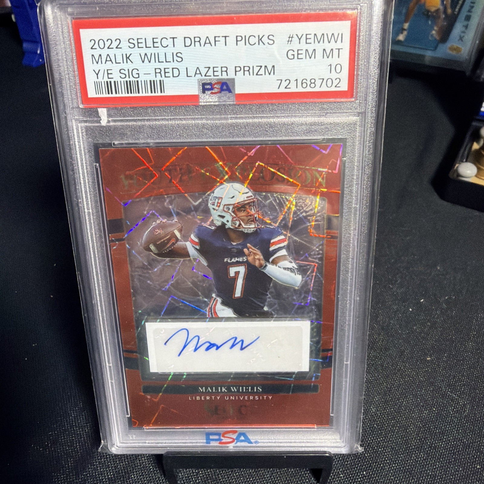 Malik Willis Panini Select Draft Picks Youth Explosion Signatures #YEMWI Red Lazer Prizm