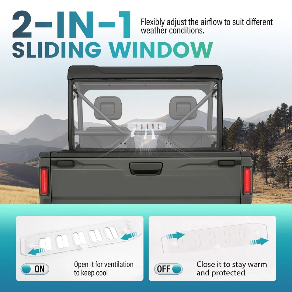 Rear Windshield Clear Back Window Windscreen For 2021-2025 CFMOTO UForce 600 Foto 2 de 4