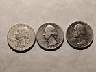 1948 P 1949 P&D  Washington Quarters-90% Silver-Lot of 3 #W52