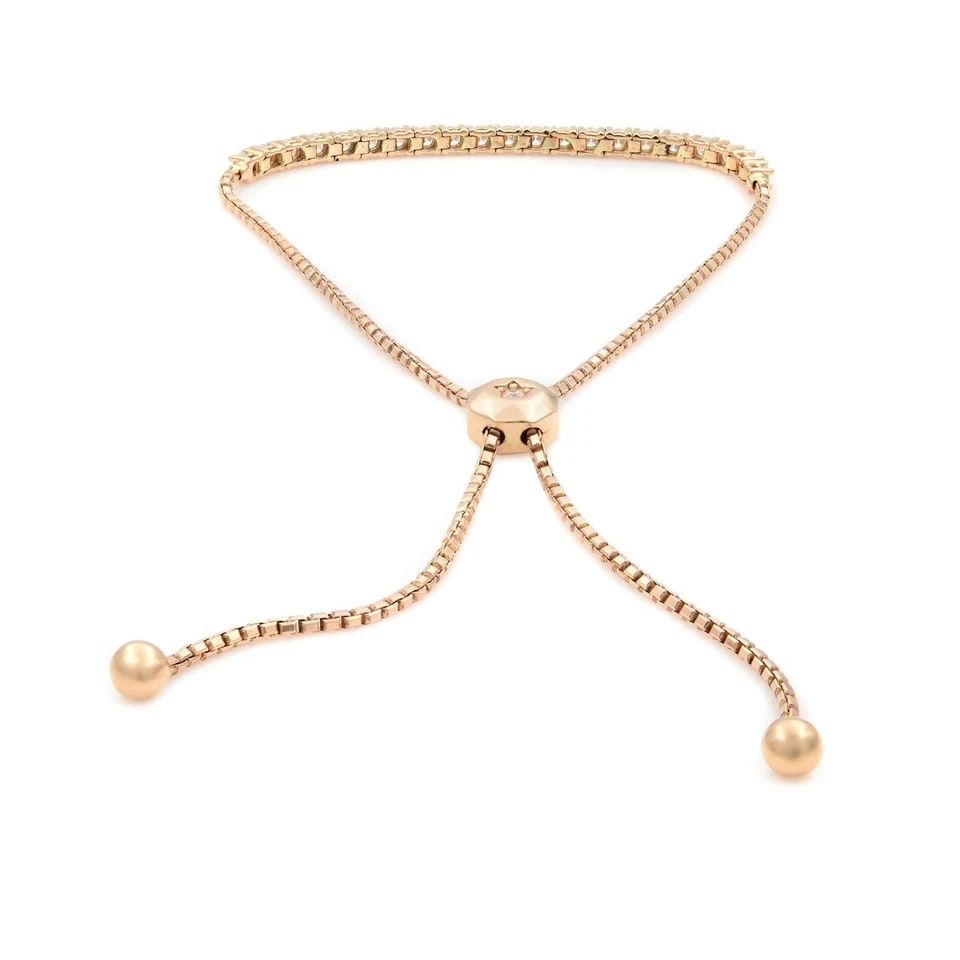 Rachel Koen Slider Diamond Bracelet 14K Rose Gold 0.50Cttw - Image 4 of 4