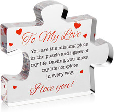 I Love You Gifts for Her, Him - to My Love Acrylic Block Puzzle Paperweights 4.1