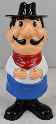 Vintage NOS 1970s Pizza Hut Pete Toy Bank Hard Plastic 8'' Tall Figure
