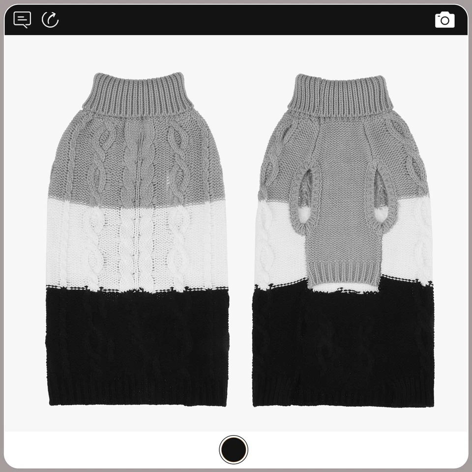 Suéter EXPAWLORER grande para cachorro - furo de coleira, malha gola alta para outono/inverno - Imagem 2 de 4