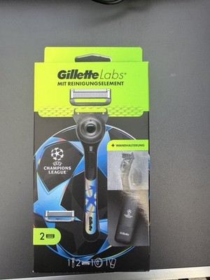 Gillette Labs UEFA Champions Edition Set inkl. Rasierer,  2 Klingen + Wandhalter