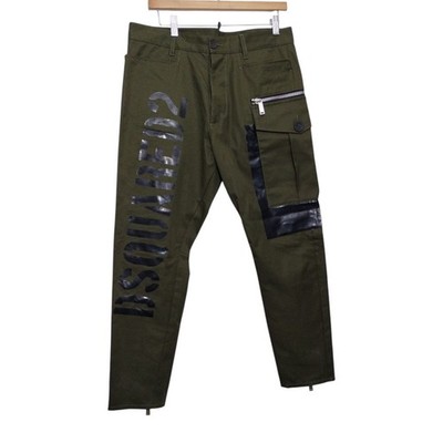 Dsquared2 Military Green Cargo Trousers Men's 48 Made In Italy