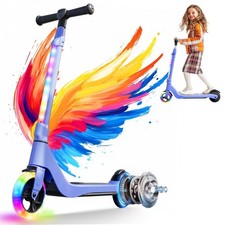 Electric Scooter 3-Gear Height Adjustable for Most Kids Age 6-12 Auto LED Wheel